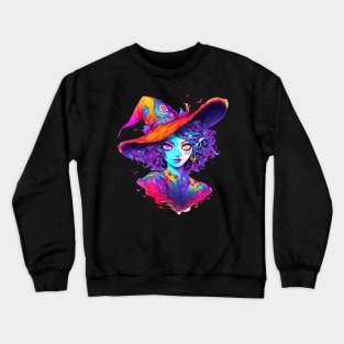 Halloween colourful Witch - scary and funny beauty queen Crewneck Sweatshirt